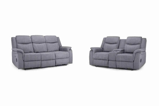 Galaxy Tech Fabric 3+2 Seater Sofa - Grey