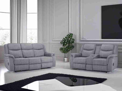 Galaxy Tech Fabric 3+2 Seater Sofa - Grey