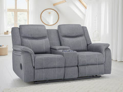 Galaxy Tech Recliner Fabric 2 Seater - Grey