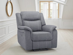 Galaxy Tech Recliner Fabric Armchair - Grey