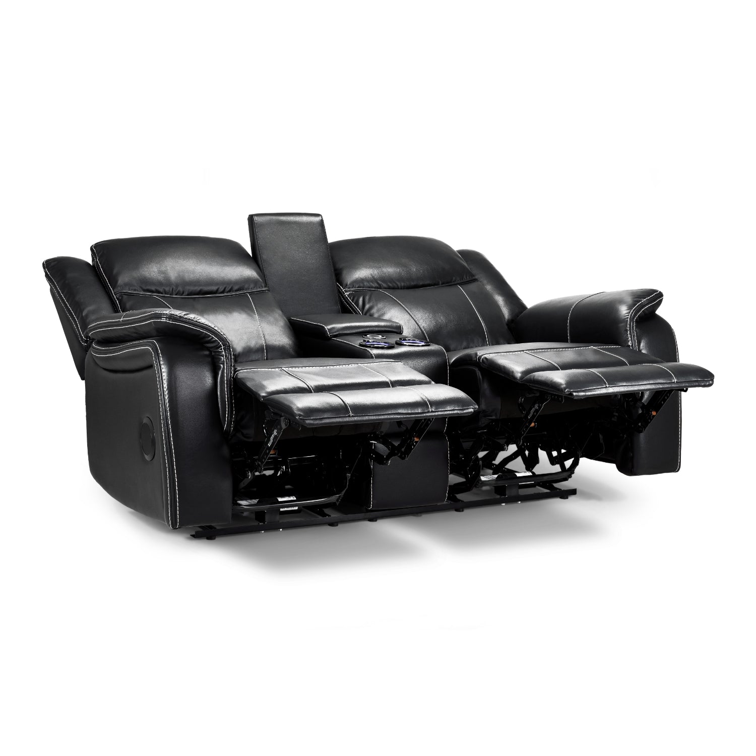 Galaxy Tech Recliner Leather 2 Seater Sofa