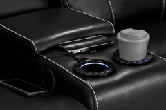 Galaxy Tech Recliner Leather 2 Seater Sofa