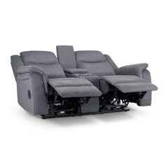 Galaxy Tech Recliner Fabric 2 Seater - Grey
