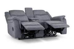 Galaxy Tech Recliner Fabric 2 Seater - Grey
