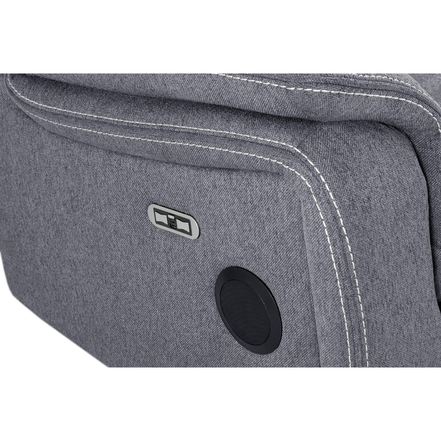 Galaxy Tech Recliner Fabric 2 Seater - Grey