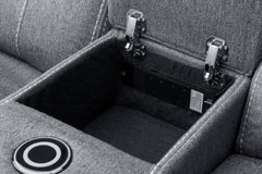 Galaxy Tech Recliner Fabric 2 Seater - Grey