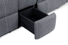 Galaxy Tech Recliner Fabric 2 Seater - Grey