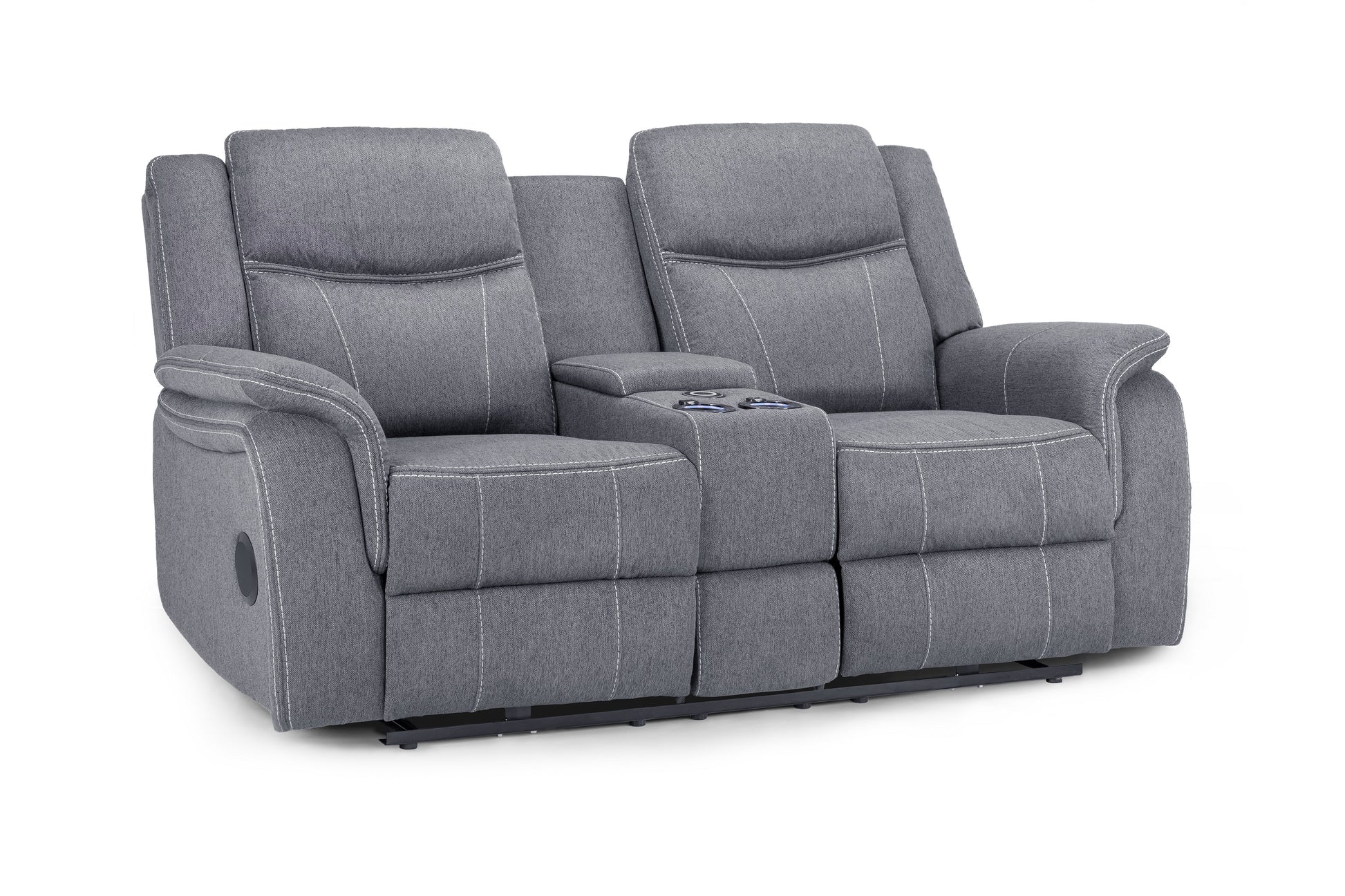 Galaxy Tech Recliner Fabric 2 Seater - Grey