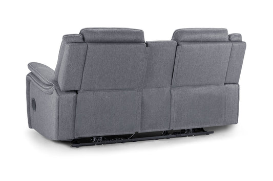 Galaxy Tech Recliner Fabric 2 Seater - Grey