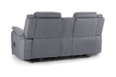 Galaxy Tech Recliner Fabric 2 Seater - Grey