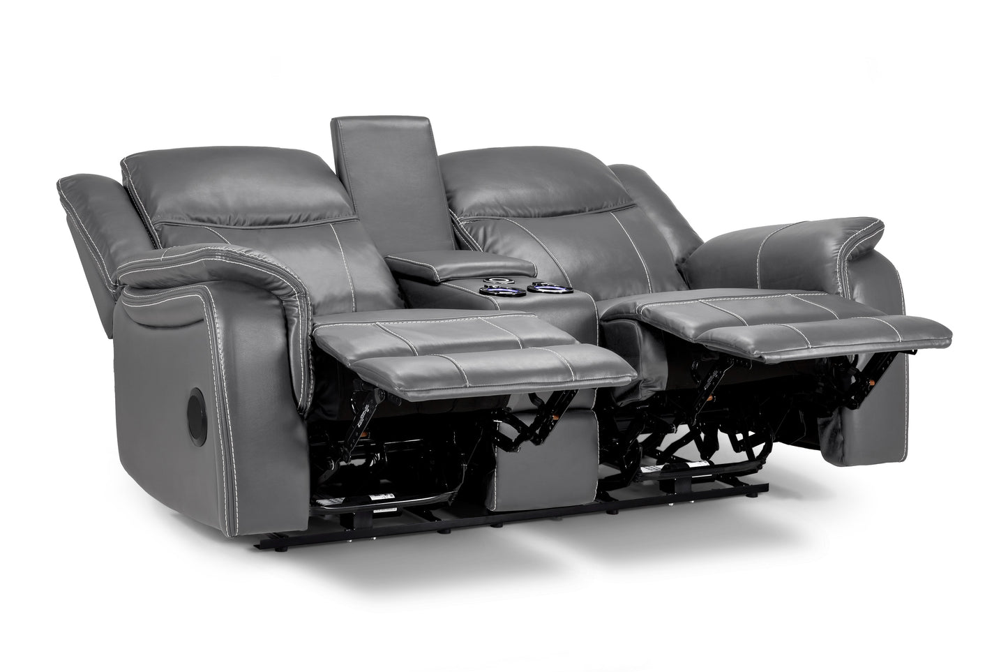 Galaxy Tech Recliner Leather 2 Seater Sofa