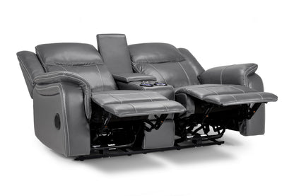 Galaxy Tech Recliner Leather 2 Seater Sofa