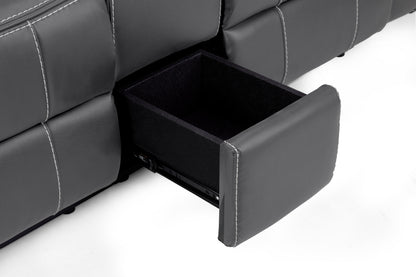 Galaxy Tech Recliner Leather 2 Seater Sofa
