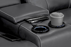 Galaxy Tech Recliner Leather 2 Seater Sofa