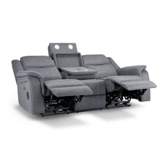 Galaxy Tech Recliner Fabric 3 Seater - Grey