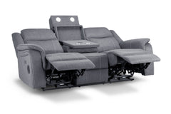 Galaxy Tech Recliner Fabric 3 Seater - Grey