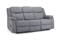 Galaxy Tech Recliner Fabric 3 Seater - Grey