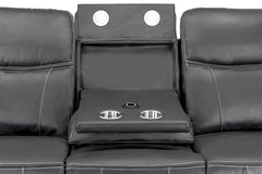 Galaxy Tech Recliner Leather 3 Seater