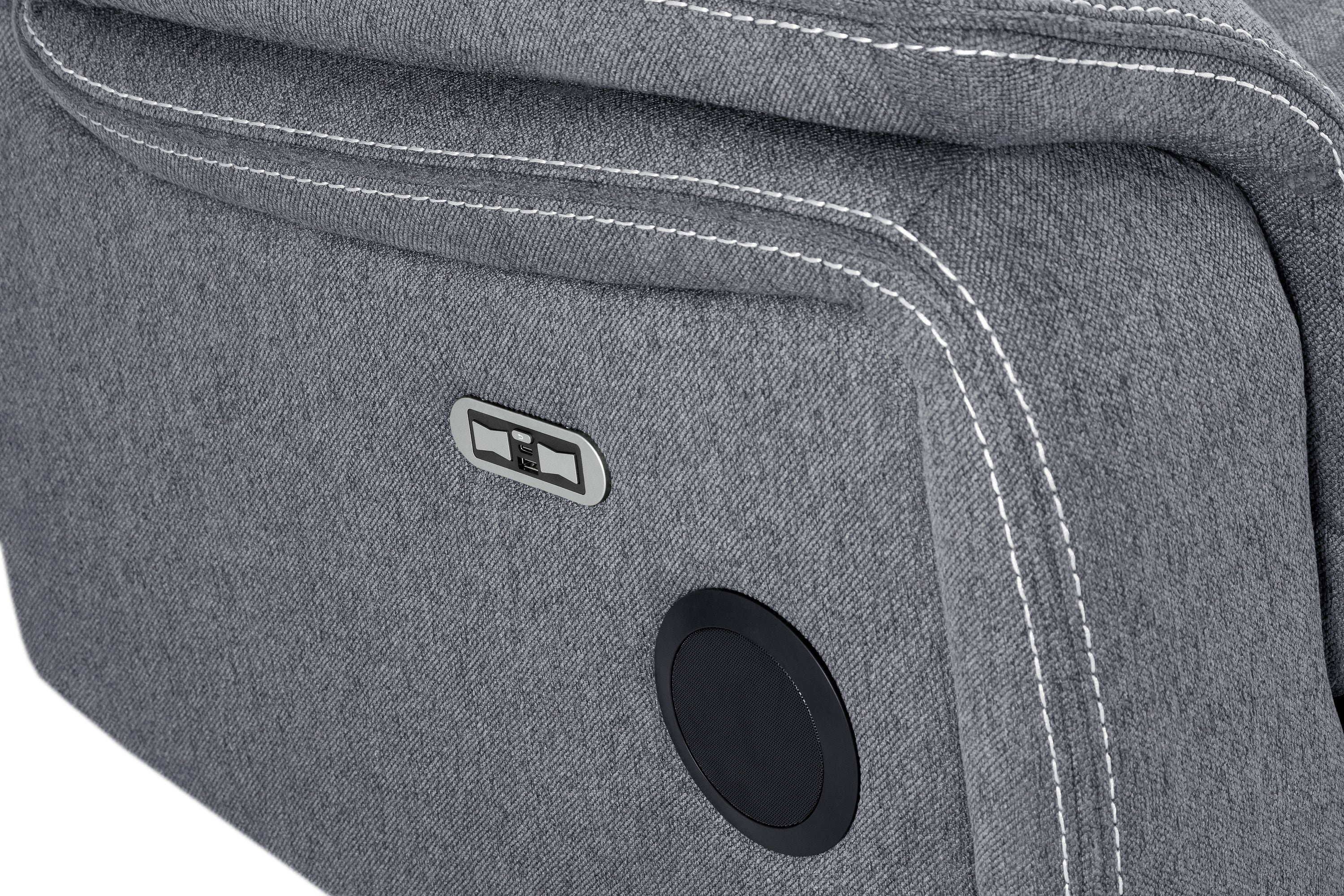Galaxy Tech Recliner Fabric Armchair - Grey