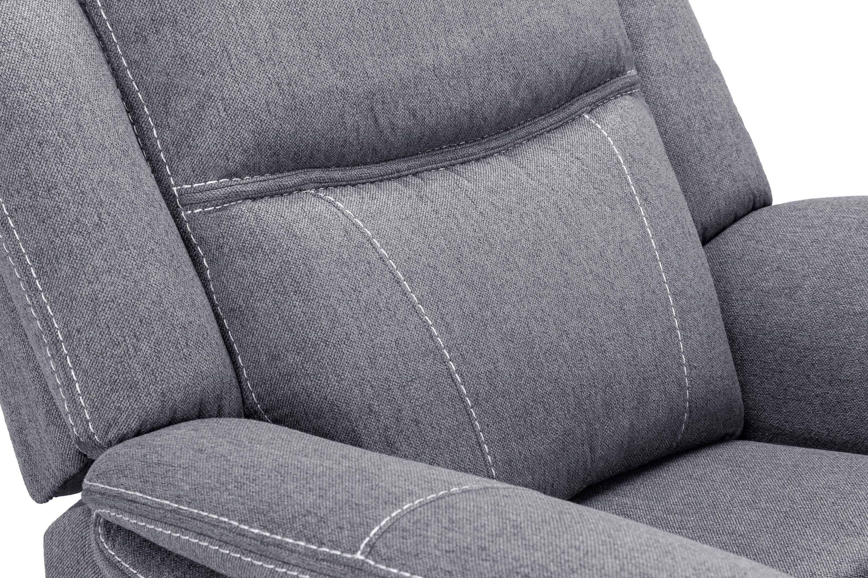 Galaxy Tech Recliner Fabric Armchair - Grey