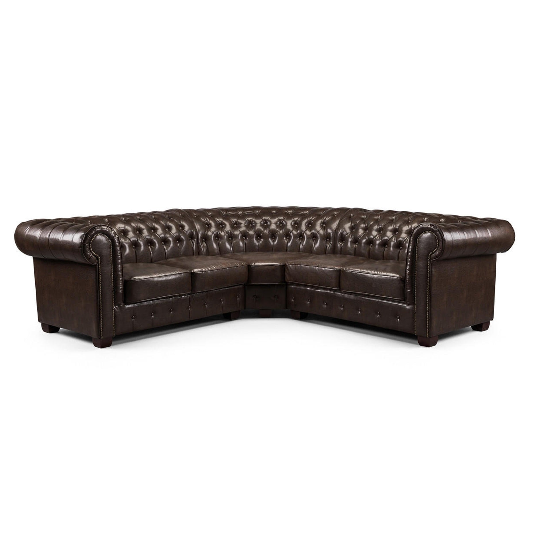 Ganta Large Corner Sofa - Brown