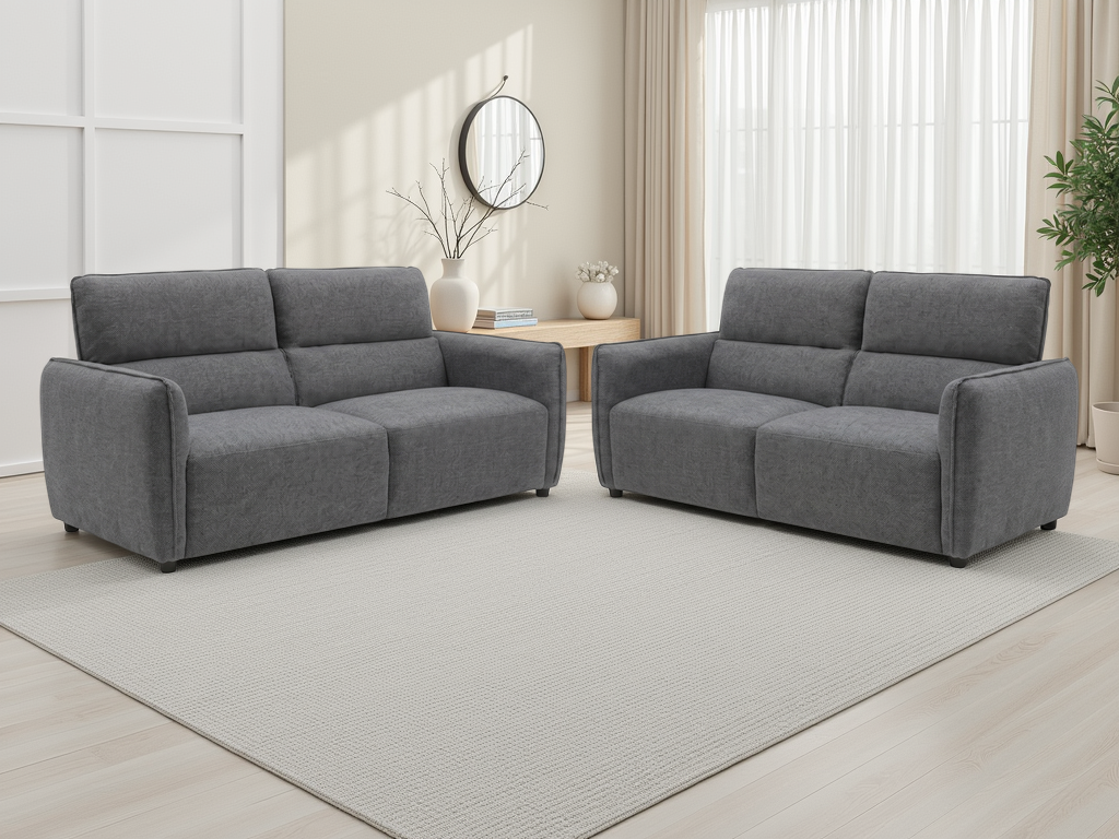 Ascot Charcoal 3+2 Seater Sofa Set