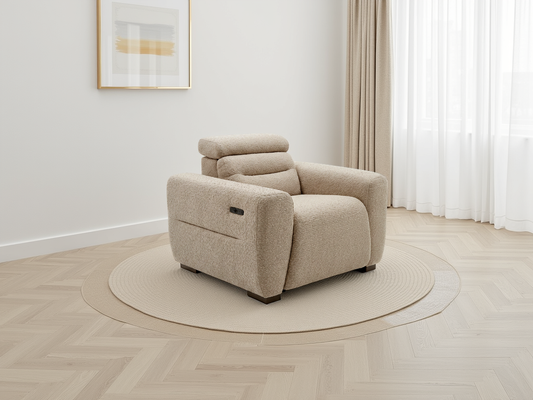 Tokyo Electric Recliner Beige Armchair