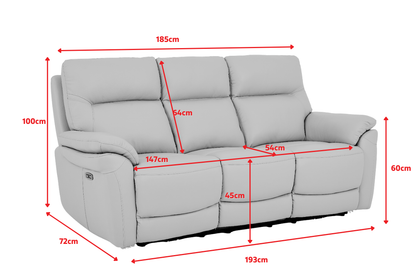 Cinecitta 3 Seater - Dimensions Diagram