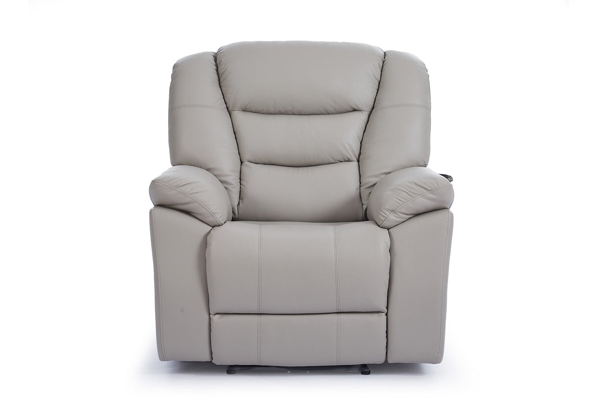 Giovanni 1 Seater Electric Recliner Chair - Grey Leather - Image 4