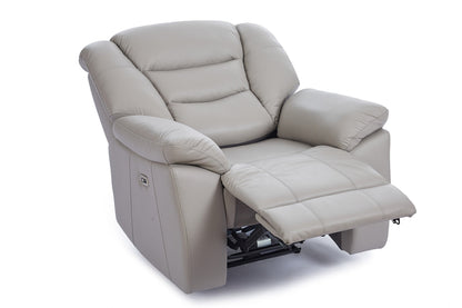 Giovanni 1 Seater Electric Recliner Chair - Grey Leather - Image 3