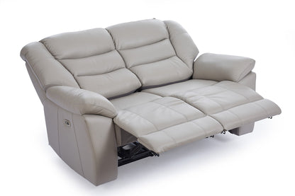 Giovanni 2 Seater Electric Recliner Sofa - Grey Leather - Image 3