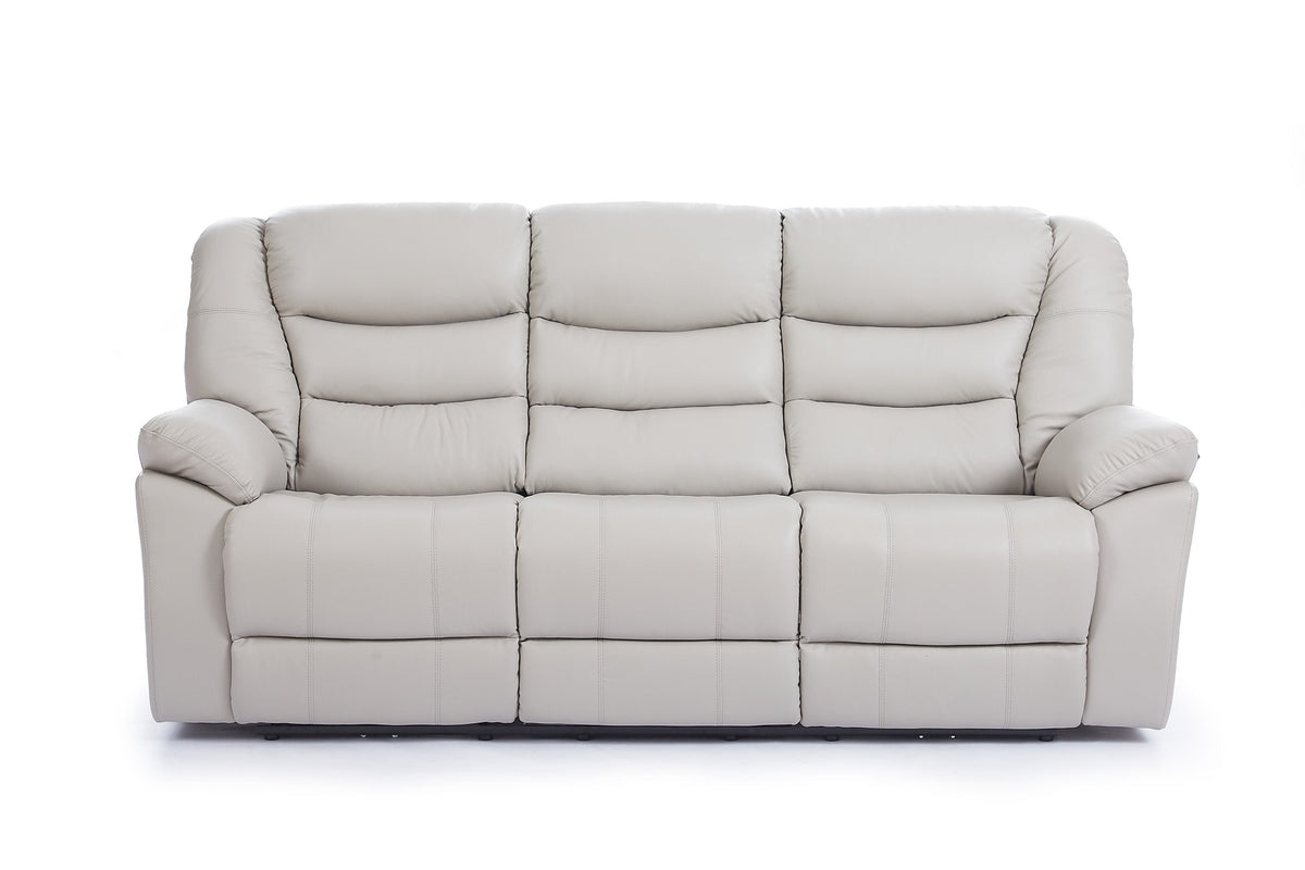 Giovanni 3 Seater Electric Recliner Sofa - Grey Leather - Image 2