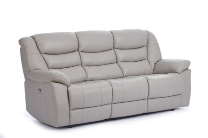 Giovanni 3 Seater Electric Recliner Sofa - Grey Leather - Image 4