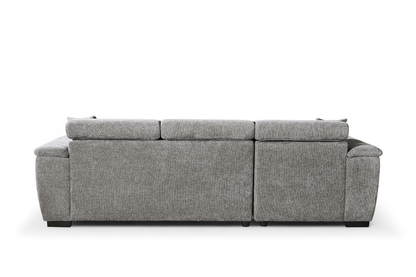 Grey Chenille Fabric Corner Sofabed with Storage