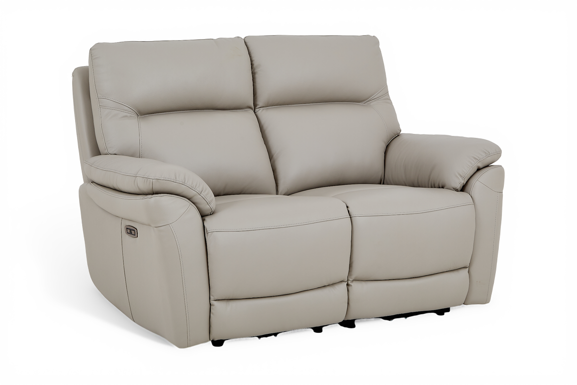 Cinecitta 2 Seater Electric Recliner Sofa - Grey Leather - Image 2
