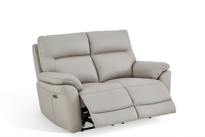 Cinecitta 2 Seater Electric Recliner Sofa - Grey Leather - Image 3