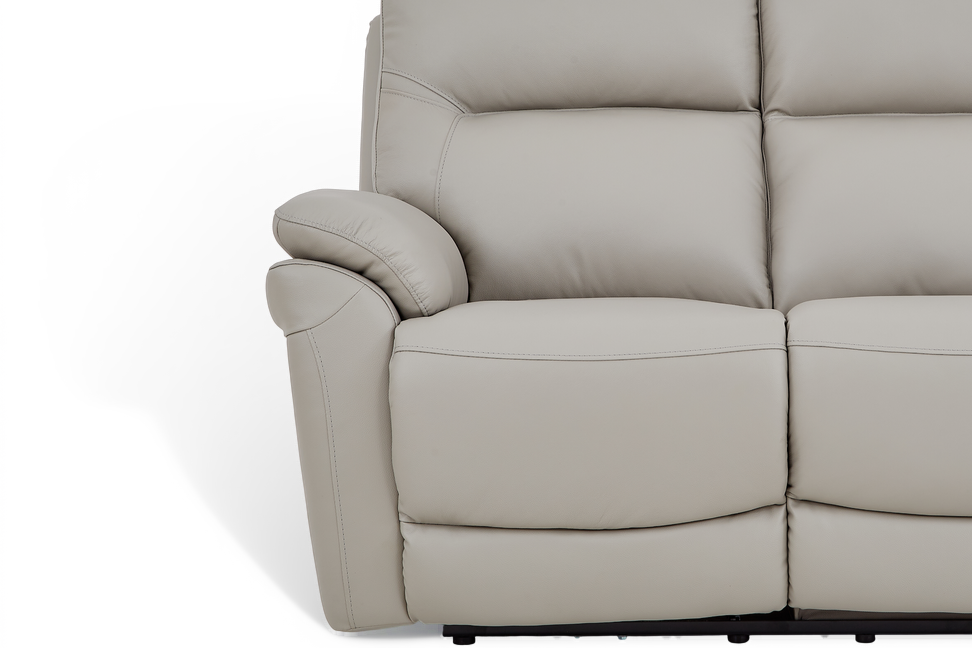 Cinecitta 2 Seater Electric Recliner Sofa - Grey Leather - Image 4