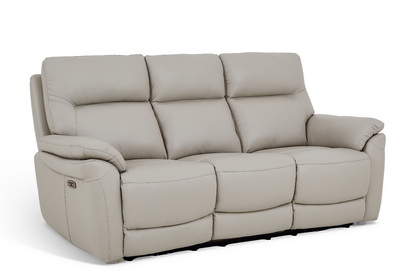 Cinecitta 3 Seater Electric Recliner Sofa - Grey Leather - Image 4