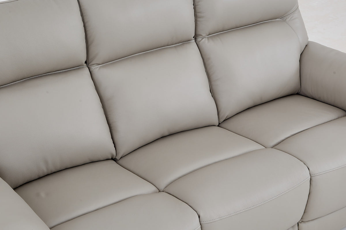 Cinecitta 3 Seater Electric Recliner Sofa - Grey Leather - Image 8