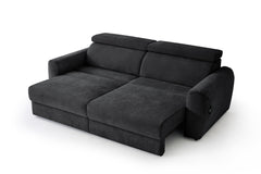 Dakota 3 Seater Electric Sofa Bed - Black