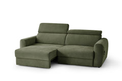 Dakota 3 Seater Electric Sofa Bed - Olive