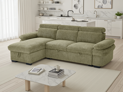 Hudson Universal Corner Sofa Bed - Green