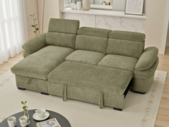 Hudson Universal Corner Sofa Bed - Green