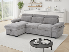 Hudson Universal Corner Sofa Bed - Grey