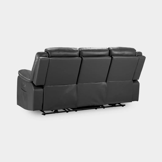Harald Electric Recliner Sofa Black 3 Seater