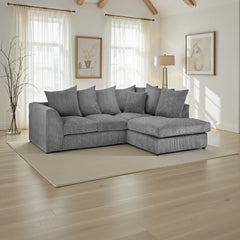 Harley Jumbo Sofa Right Hand Facing Corner Grey