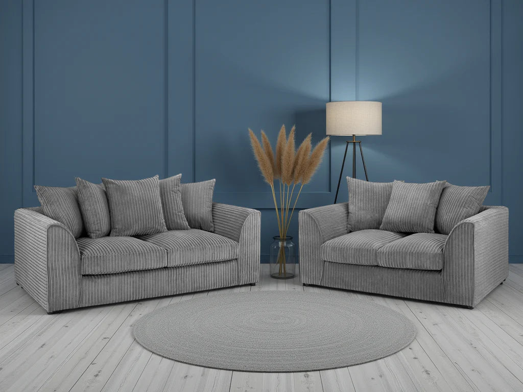 Harley Jumbo 3+2 Seater Sofa - Grey