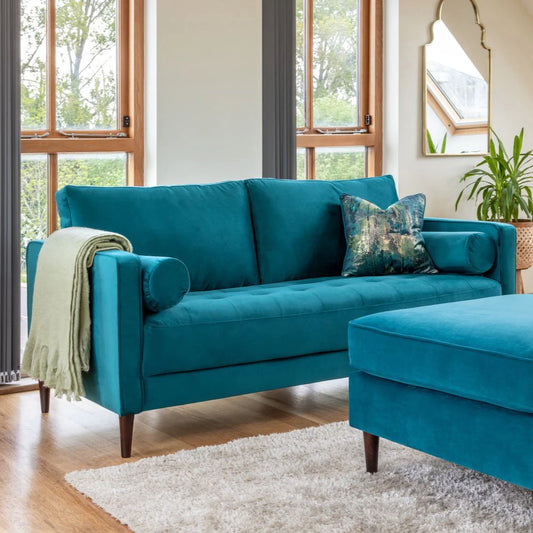 Harper Sofa Plush Teal 3 Seater