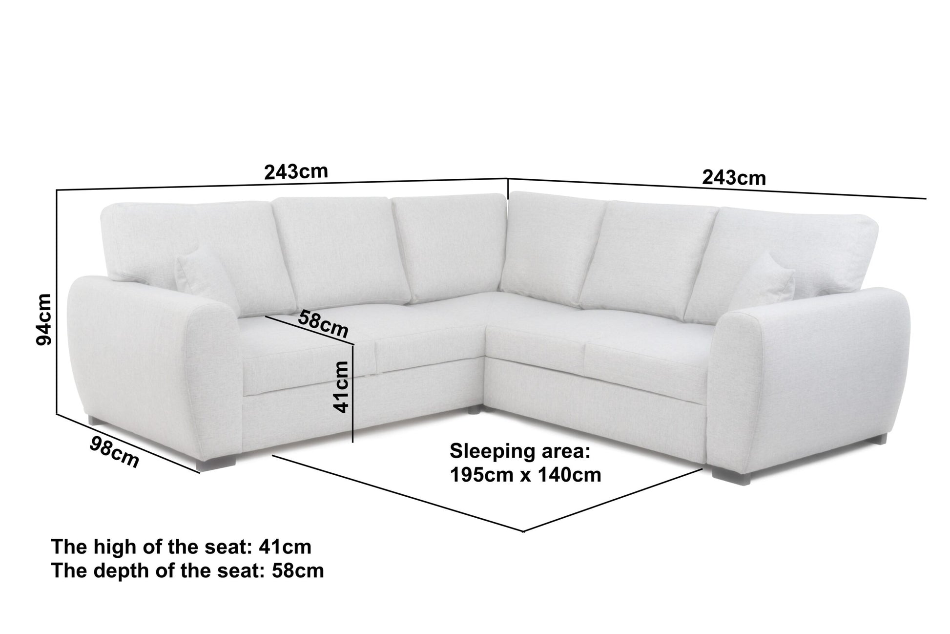 Hugo Corner Sofa - Silver