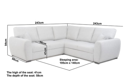Hugo Corner Sofa - Silver